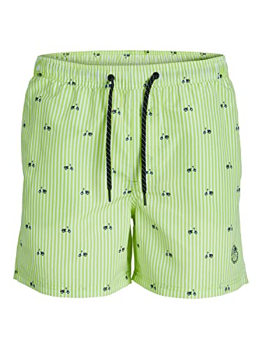 JACK & JONES Men's JPSTFIJI JJSWIM Mini Stripe Badeshorts, Acid Lime, S von JACK & JONES