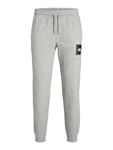 Jack & Jones Men's JPSTGORDON JJJILOCK Sweat Pants IN PLS Jogginghose, Light Grey Melange, 44 von JACK & JONES