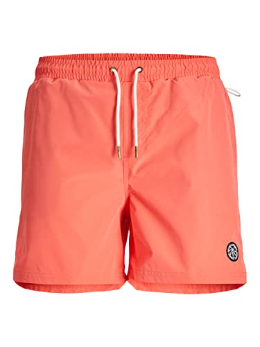 JACK & JONES Men's JPSTMALTA JJSWIM Magic SI Badeshorts, Hot Coral, M von JACK & JONES