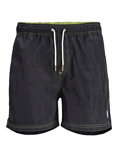 JACK & JONES Men's JPSTMALTA JJSWIM Zip SI Badeshorts, Black, L von JACK & JONES