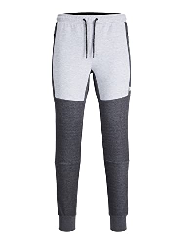 JACK & JONES Men's JPSTWILL JJAIR Blocking Sweat Pants BEX Jogginghose, Dark Grey Melange, L von JACK & JONES