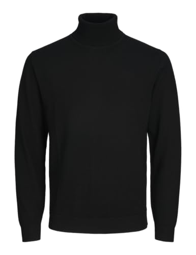 JACK&JONES Men's Jprccmark Merino Knit Roll Neck Sn Strickpullover, Black, L von JACK & JONES