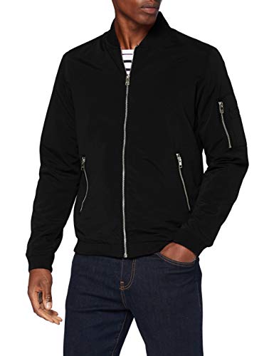 JACK & JONES Herren JJERUSH Bomber NOOS 12165203, Black, L von JACK & JONES