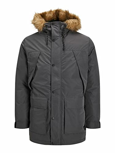 Jack & Jones Mens JJSUPER Parka Anorak, Asphalt, M von JACK & JONES