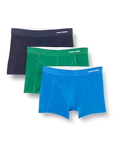 JACK & JONES Herren Jaccolor Bamboo Trunks 3 Pack Boxershorts, Bellwether Blue, L von JACK & JONES