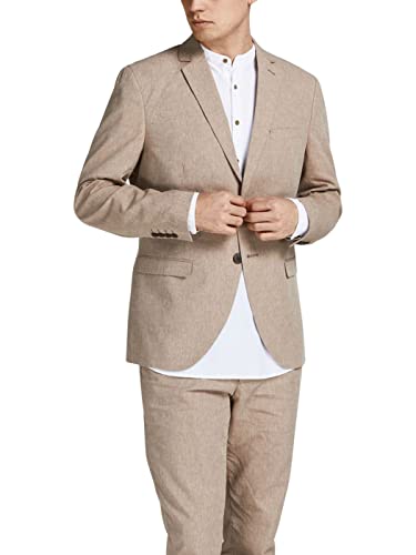 JACK & JONES Mens Jprlinen Slim Fit Ln Blazer, Beige, 52 von JACK & JONES