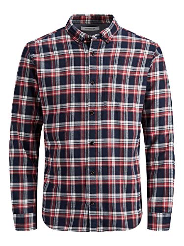 JACK & JONES NOS Herren Jjewashington Shirt L/S STS Freizeithemd, per Pack Rot (Brick Red Fit: Slim Fit), Medium (Herstellergröße: M) von JACK & JONES