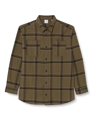 JACK & JONES Herren Plus Jcospace Logan Flannel Overshirt Ls Pls Freizeithemd 12248049 ,Schwarz ,5XL von JACK & JONES
