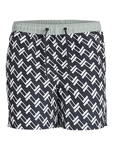 JACK & JONES PLUS Herren Jpstfiji Jjswim Belize Ly Pls Badeshorts, Black, 48 von JACK & JONES