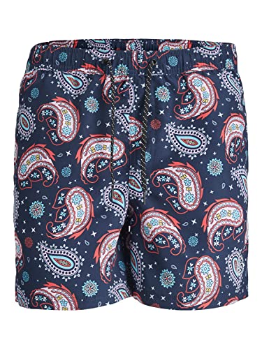 JACK & JONES PLUS Herren Jpstfiji Jjswim Paisley Pls Badeshorts, Navy Blazer, 42 von JACK & JONES