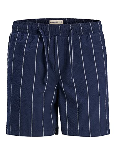 JACK & JONES PLUS Male JPSTJEFF JJJOGGER Seersucker DEK PLS Sweat Shorts, Navy Blazer/Detail:Pinstripe, 48 von JACK & JONES