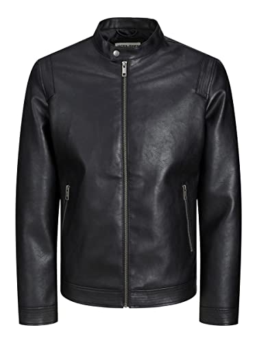 JACK&JONES PLUS Men's JJEROCKY CLEAN Jacket PS leicht, Black, 4XL von JACK & JONES