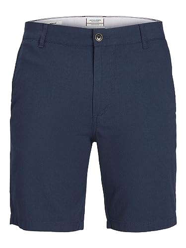 JACK & JONES PLUS Men's JPSTDAVE JJLINEN Shorts AKM PS Chinoshorts, Navy Blazer/Detail:SOLID, 44 von JACK & JONES