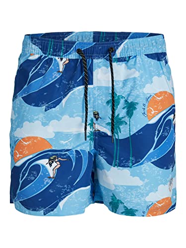 JACK & JONES PLUS Men's JPSTFIJI JJSWIM AOP Pack LY SN PLS Badeshorts, Blue Tint, 40 von JACK & JONES