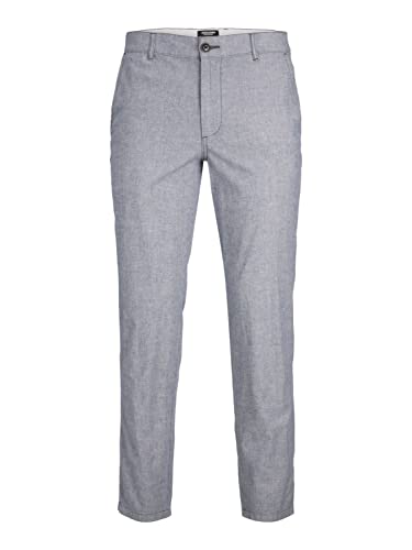 JACK & JONES PLUS Men's JPSTOLLIE JJDAVE Linen DEK PS Chinohose, Blue Indigo, 50W / 34L von JACK & JONES