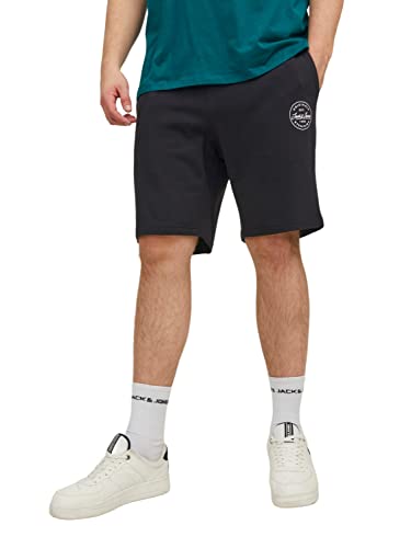 JACK & JONES Shorts Kurze Jogginghose Plus Size Sweat Pants Jogger Training Freizeit JPSTSHARK, Farben:Schwarz,Größe Shorts:W44 von JACK & JONES