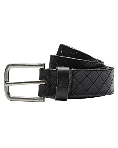 JACK & JONES PREMIUM Herren Leder Gürtel JJ DETAIL LEATHER BELT Echtleder (85cm / W30-W32, Schwarz (Black)) von JACK & JONES