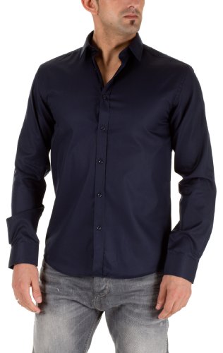 JACK & JONES PREMIUM Herren Slim Fit Business Hemd 12020857, Gr. Medium, Blau (DARK NAVY.) von JACK & JONES