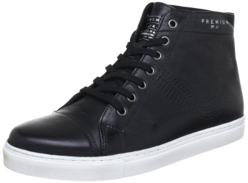 JACK & JONES PREMIUM JJ Union Mid Leather PRM 12064489, Herren Sneaker, Schwarz (Black), EU 40 von JACK & JONES