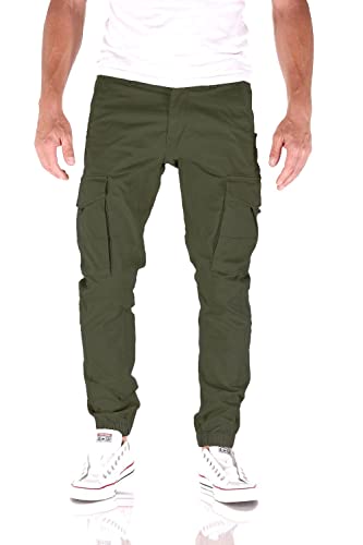 JACK & JONES Paul Flake Cargo Tapered Fit Herren Jeans Hose, Farbe:Ivy Green, Hosengröße:W33/L30 von JACK & JONES