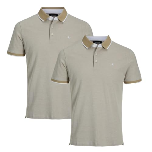 JACK & JONES - Paulos - Slim Fit - Poloshirt - 2er Pack (L Crockery) von JACK & JONES