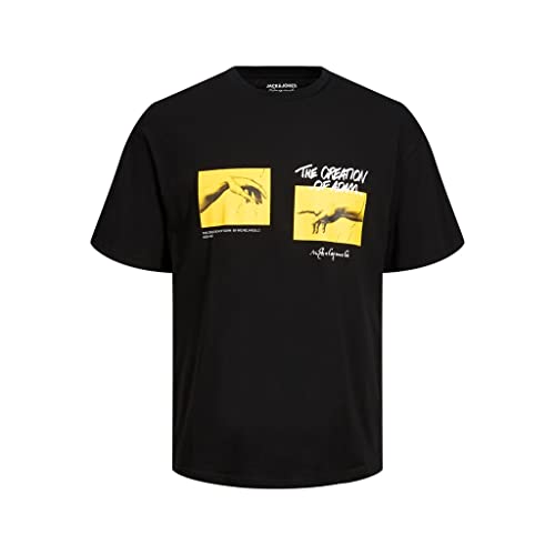 JACK&JONES Plus Sizes Short Sleeve T-Shirt for Big and Tall Men (as3, Alpha, 5X_l, Plus, Regular, Black) von JACK & JONES