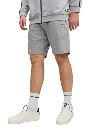 JACK & JONES Shorts Kurze Jogginghose Plus Size Sweat Pants Jogger Training Freizeit JPSTSHARK, Farben:Grau-2,Größe Shorts:W46 von JACK & JONES