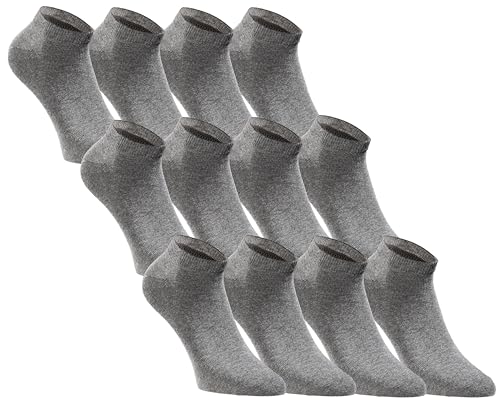 JACK & JONES Sneaker Socken Herren & Damen 12er Set Kurze Socken Baumwolle - Anthracite - Gr. 35-38 von JACK & JONES