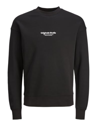 JACK&JONES Sweatshirt Weicher Langarm Pullover mit 3D Print Lockerer Rundhals Sweater JORVESTERBRO, Farben:Schwarz,Größe Pullover:M von JACK & JONES