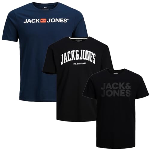 JACK & JONES T-Shirt - 3er Pack - Herren Rundhals O-Neck Core T Shirt Male bta.2Z (S, 3er Paket 61) von JACK & JONES