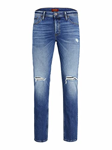 JACK & JONES Tim Original Medium Blue Wash Slim Herren Jeans, Hosengröße:W32/L30 von JACK & JONES