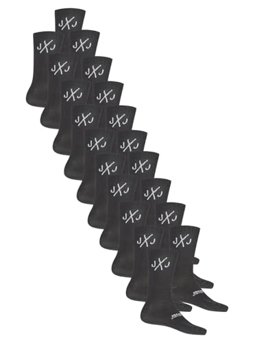 JACK & JONES Tennissocken Herren Schwarz Weiß One Size JACDIRECT TENNIS SOCK 20er Pack Sportsocken Freizeitsocken Elastischer Bund Strapazierfähig, Größe:One Size, Farbe:Black/Pack 2 von JACK & JONES