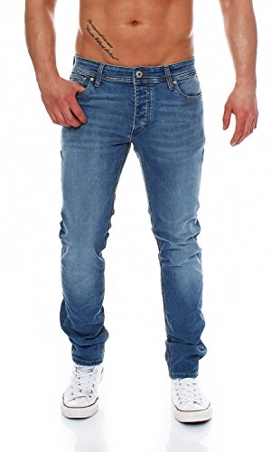 JACK & JONES Tim Original Blue Denim Slim Herren Jeans Hose, Hosengröße:W30/L32 von JACK & JONES