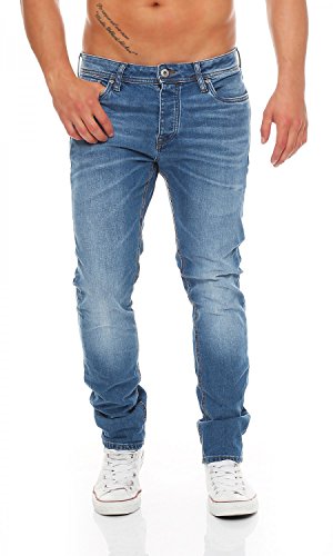 JACK & JONES Tim Original Medium Blue Wash Slim Herren Jeans, Hosengröße:W40/L34 von JACK & JONES