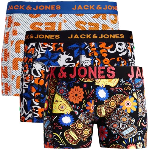 JACK & JONES Boxershorts 3er Pack Herren Trunks Shorts Baumwoll Mix Unterhose uj.s52 (L, @12) von JACK & JONES