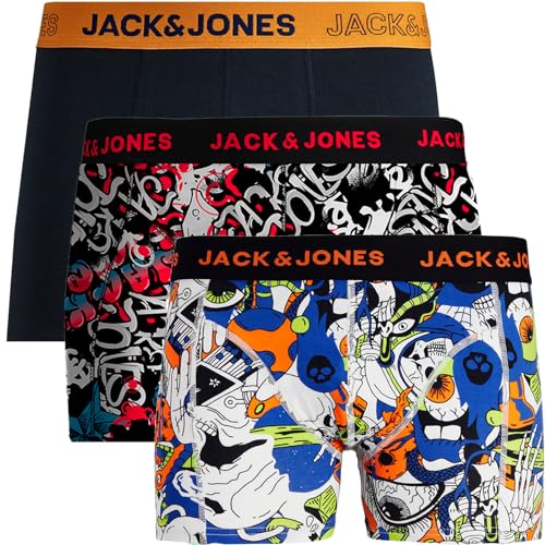 JACK & JONES Boxershorts 3er Pack Herren Trunks Shorts Baumwoll Mix Unterhose uj.s52 (L, @18) von JACK & JONES