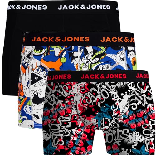 JACK & JONES Boxershorts 3er Pack Herren Trunks Shorts Baumwoll Mix Unterhose bi.s99 (L, 3er Pack @29) von JACK & JONES