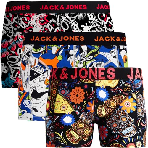 JACK & JONES Boxershorts 3er Pack Herren Trunks Shorts Baumwoll Mix Unterhose uj.s52 (L, @03) von JACK & JONES