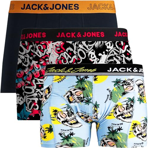 JACK & JONES Boxershorts 3er Pack Herren Trunks Shorts Baumwoll Mix Unterhose bi.s99 (XL, 3er Pack @37) von JACK & JONES