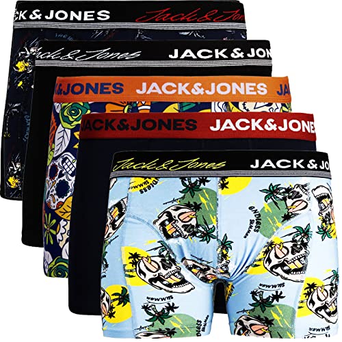 JACK & JONES Boxershorts 5er Pack Herren Trunks Shorts Baumwoll Mix Unterhose f.-.8abz (M, 5er Pack Bunt #33) von JACK & JONES