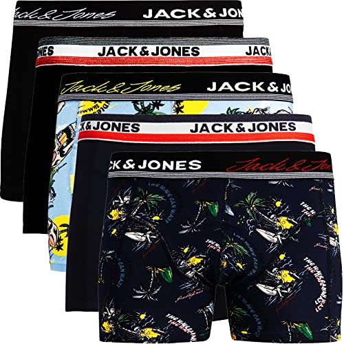 JACK & JONES Trunks 5er Pack Boxershorts Boxer Short Unterhose Mehrpack (L, 5er Pack Bunt 03) von JACK & JONES