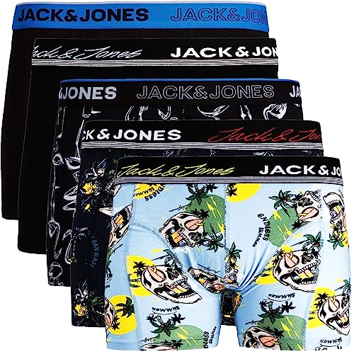 JACK & JONES Trunks 5er Pack Boxershorts Boxer Short Unterhose Mehrpack (L, 5er Pack Bunt 30) von JACK & JONES