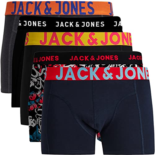 JACK & JONES Boxershorts 5er Pack Herren AK921 Trunks Shorts Baumwoll Mix Unterhose (M, 5er Pack Bunt 08) von JACK & JONES
