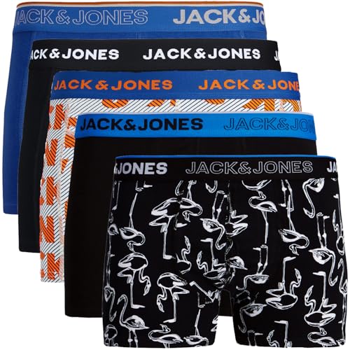 JACK & JONES Boxershorts 5er Pack Herren AK921 Trunks Shorts Baumwoll Mix Unterhose (M, 5er Pack Bunt 12) von JACK & JONES