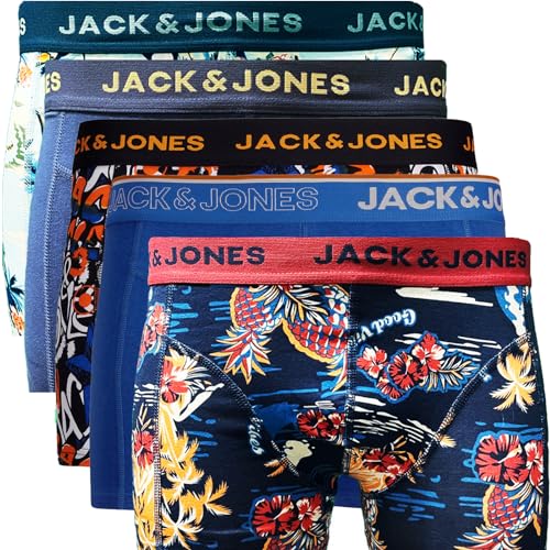 JACK & JONES Trunks 5er Pack Boxershorts Boxer Short Unterhose Mehrpack (M, 5er Pack Bunt 21) von JACK & JONES
