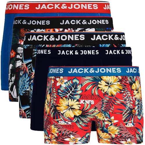 JACK & JONES Trunks 5er Pack Boxershorts Boxer Short Unterhose Mehrpack (S, 5er Pack Bunt 35) von JACK & JONES