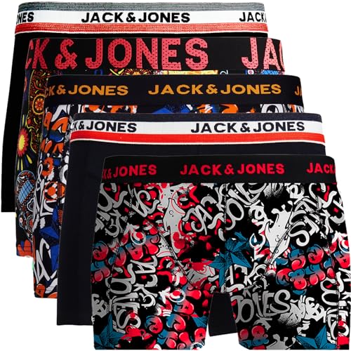 JACK & JONES Trunks 5er Pack Boxershorts Boxer Short Unterhose Mehrpack (S, 5er Pack Bunt 36) von JACK & JONES