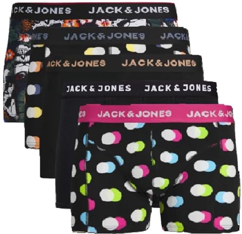 JACK & JONES Trunks 5er Pack Boxershorts Boxer Short Unterhose Mehrpack (XXL, 5er Pack Bunt 01) von JACK & JONES