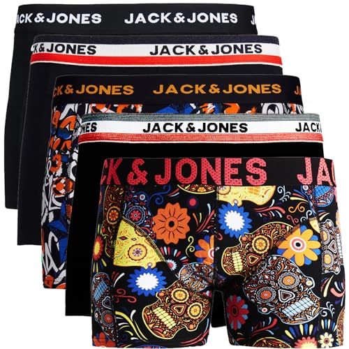 JACK & JONES Boxershorts 5er Pack Herren Trunks Shorts Baumwoll Mix Unterhose f.-.8abz (M, 5er Pack Bunt #15) von JACK & JONES