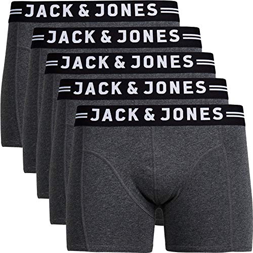 JACK & JONES Trunks 5er Pack Boxershorts Boxer Short Unterhose Mehrpack (#Darkgrey, L) von JACK & JONES